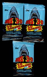 1983 TOPPS JAWS 3-D PACK LOT OF 3
