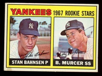 1967 Topps Baseball Yankees Rookies Bahnsen / Murcer