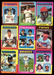 1975 Topps Baseball Lot Of 9