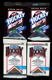 1990 & 1991 NHL UPPER DECK HOCKEY PACKS (4)