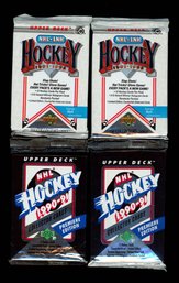 1990 & 1991 NHL UPPER DECK HOCKEY PACKS (4)