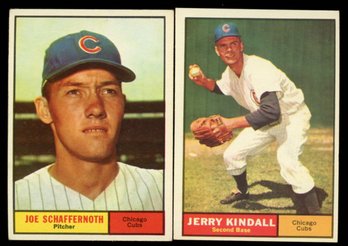 1961 Topps Baseball CHICAGO CUBS SCHAFFERNOTH & KINDALL