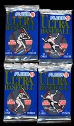 1991 Fleer Ultra Baseball Foil Pack Lot Of 4