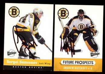 Boston Bruins Autos ~ SERGI SAMSONOV & ANDREW RAYCROFT