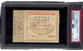 1936 OLYMPIC FOOTBALL TICKET ITALY VS NORWAY PSA 5 EX