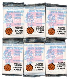 1989 UNC BASKETBALL PACKS (6) JORDAN COLLEGE CARDS