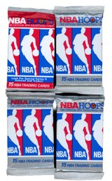 1990 NBA Hoops Basketball Packs Lot Of 4