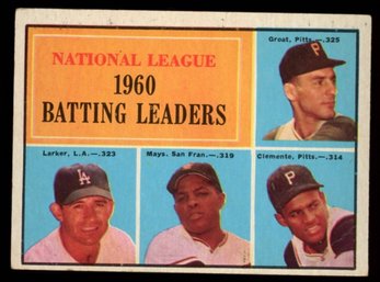 1961 TOPPS BATTING LEADERS MAYS / CLEMENTE