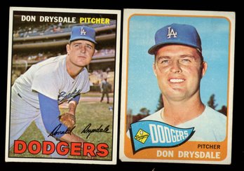 DON DRYSDALE 1965 & 1967 TOPPS