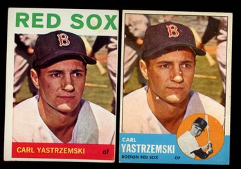 CARL YASTRZEMSKI LOT OF 2 1963 & 1964