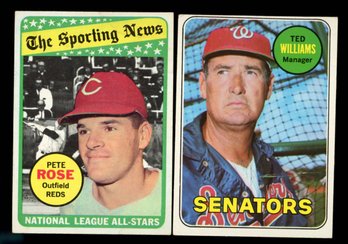 1969 TOPPS PETE ROSE AS & TED WILLIAMS MANAGER