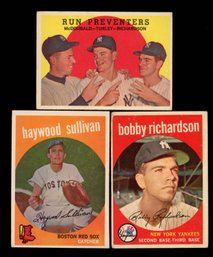1959 Topps Baseball Lot Of 3