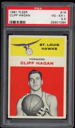 1961 FLEER BASKETBALL #18 CLIFF HAGAN PSA 4.5