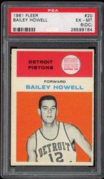 1961 FLEER BASKETBALL #20 BAILEY HOWELL ROOKIE PSA 6 (OC)