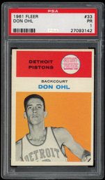 1961 FLEER BASKETBALL #33 DON OHL ROOKIE PSA 1