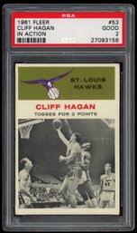 1961 FLEER BASKETBALL #53 CLIFF HAGAN PSA 2