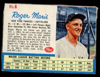 1961 POST #6 ROGER MARIS