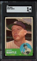 1963 TOPPS MICKEY MANTLE SGC 1