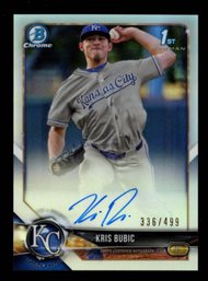 2018 BOWMAN CHROME 1ST KRIS BUBIC ROOKIE AUTO #'D /499