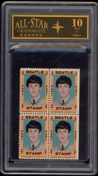 1964 Hallmark Beatles Uncut Stamp Paul McCartney All-Star Graded 10