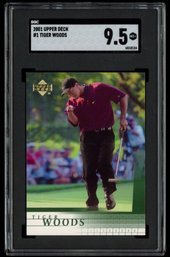 2001 Upper Deck Golf #1 Tiger Woods Rookie Card PSA 9.5 MINT