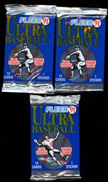 1991 Fleer Ultra Baseball Foil Packs Factory Sealed