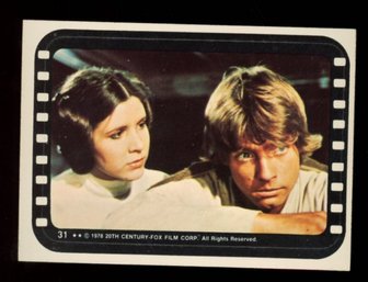 1977 STAR WARS STICKER Luke Skywalker & Princess Leia