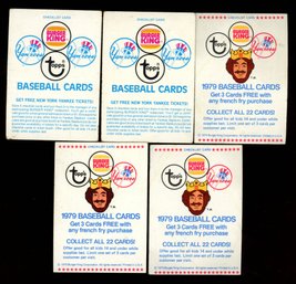 1977 & 1979 Burger King Baseball New York Yankees Checklist Lot
