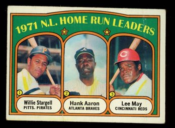 1972 TOPPS HOME RUN LEADERS STARGELL / AARON / MAY