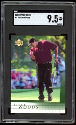 Tiger Woods Rookie Card 2001 Upper Deck Golf #1 SGC 9.5 MINT