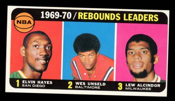 1970 Topps Basketball #5 Rebound Leaders Hayes / Wes Unseld / Lew Alcindor