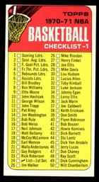 1970 Topps Basketball  #24 Checklist 1-110 CL