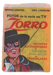 1958 Walt Disney Zorro Sealed Trading Card Pack Argentina RARE