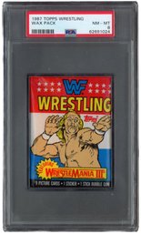 1987 TOPPS WWF WRESTLING PACK PSA 8