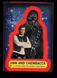 1977 STAR WARS STICKER HAN AND CHEWBACCA