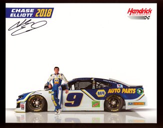 CHASE ELLIOT AUTOGRAPHED STAT CARD NASCAR 2018