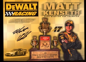 MATT KENSETH AUTOGRAPHED PROMO CARD NASCAR