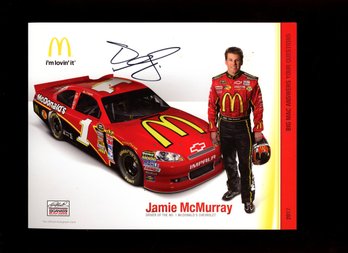 JAMIE MCMURRAY AUTOGRAPHED PROMO CARD NASCAR