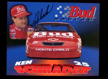 KEN SCHRADER AUTOGRAPHED PROMO CARD NASCAR