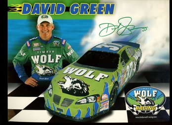 DAVID GREEN AUTOGRAPHED PROMO CARD NASCAR