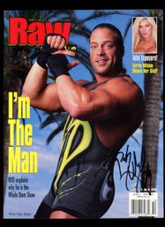 Rob Van Dam AUTOGRAPHED COVER OF RAW MAGAZINE 2001 WWF / WWE