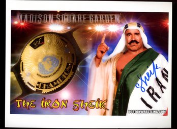 THE IRON SHEIK AUTOGRAPHED PHOTO WWF / WWE WRESTLING