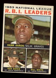 1964 TOPPS RBI LEADERS HANK AARON / BOYER / WHITE