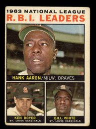1964 TOPPS RBI LEADERS HANK AARON / BOYER / WHITE