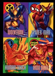 1996 Marvel Vision Promo Sheet Wolverine / Spider-Man / Human Torch  Iron Man