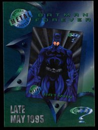 1995 Batman Forever Fleer Metal Promo Premiere Movie Art Jumbo 5x7 Card