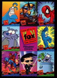 FOX KIDS NETWORK 1995 FLEER ULTRA PROMO CARD SHEET OF 9 WOLVERINE SPIDER-MAN