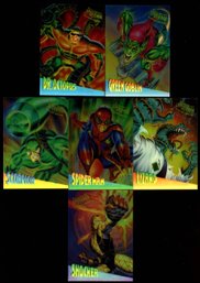 1995 Marvel Fleer Ultra SPIDER-MAN CLEAR CHROME LOT OF 6 DIFFERENT PARTIAL SET