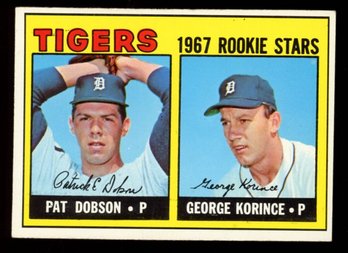 1967 Topps Baseball Tigers Rookies Pat Dobson / George Korince
