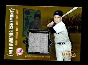 YOGI BERRA TOPPS GOLD LABEL AWARDS CEREMONY GAME USED PATCH